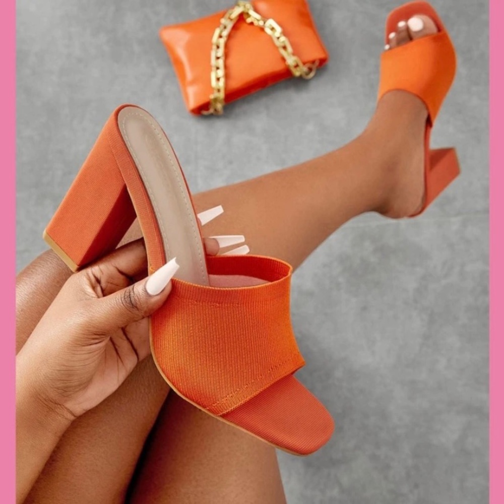 Orange minimalist mules